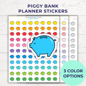 Stickers tirelire, Stickers argent, Stickers finances, Comptable, Planificateur de budget, Défi épargne, Budget par chèque de paie, Suivi d'épargne