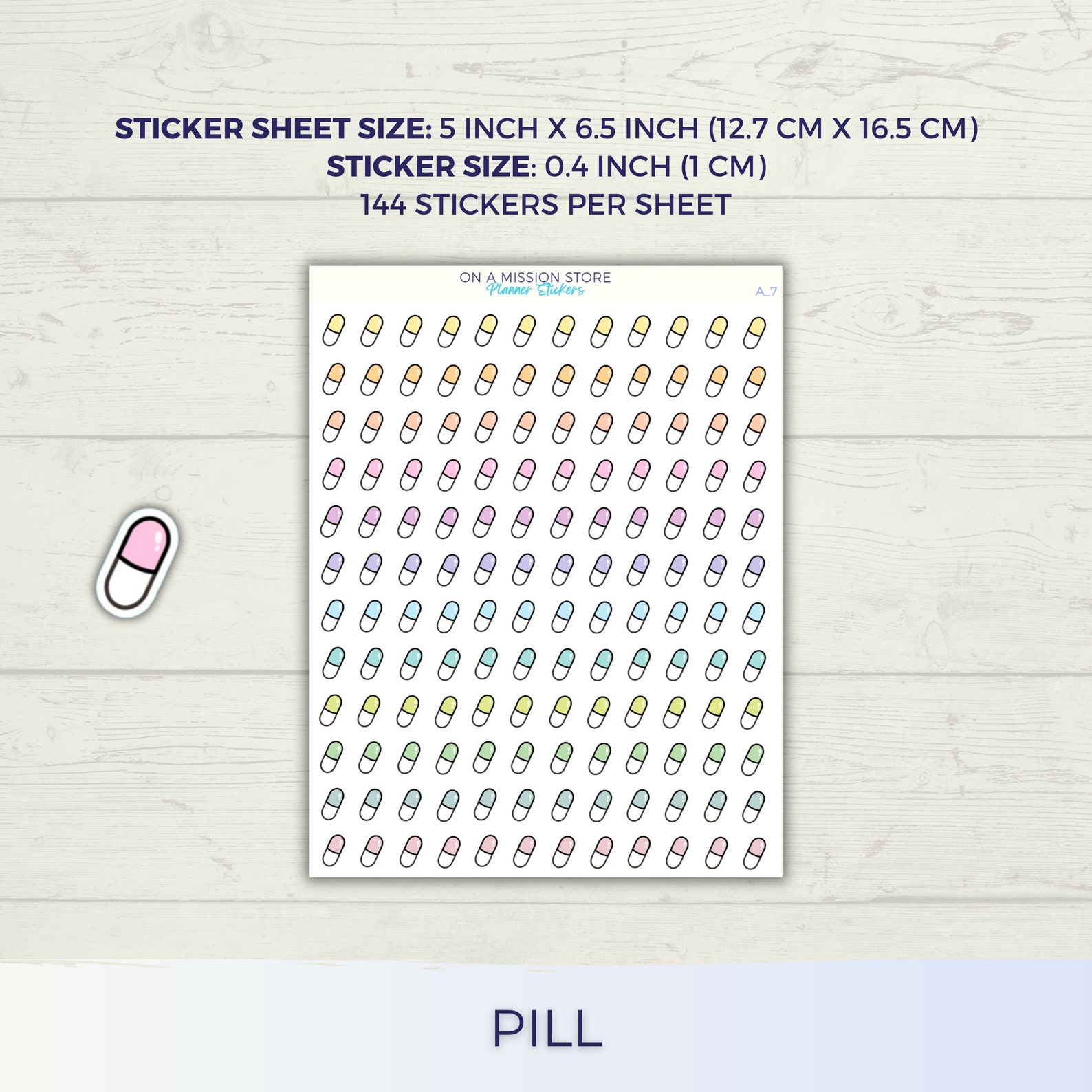Pill Sticker Pill & Pill Bottle Planner Stickers, Medication Reminders - Etsy
