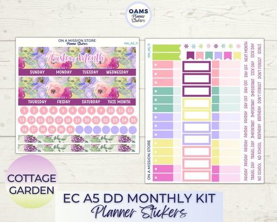 COTTAGE GARDEN 7x9 Ec Daily Duo Weekly Kit Erin Condren Daily Duo ...