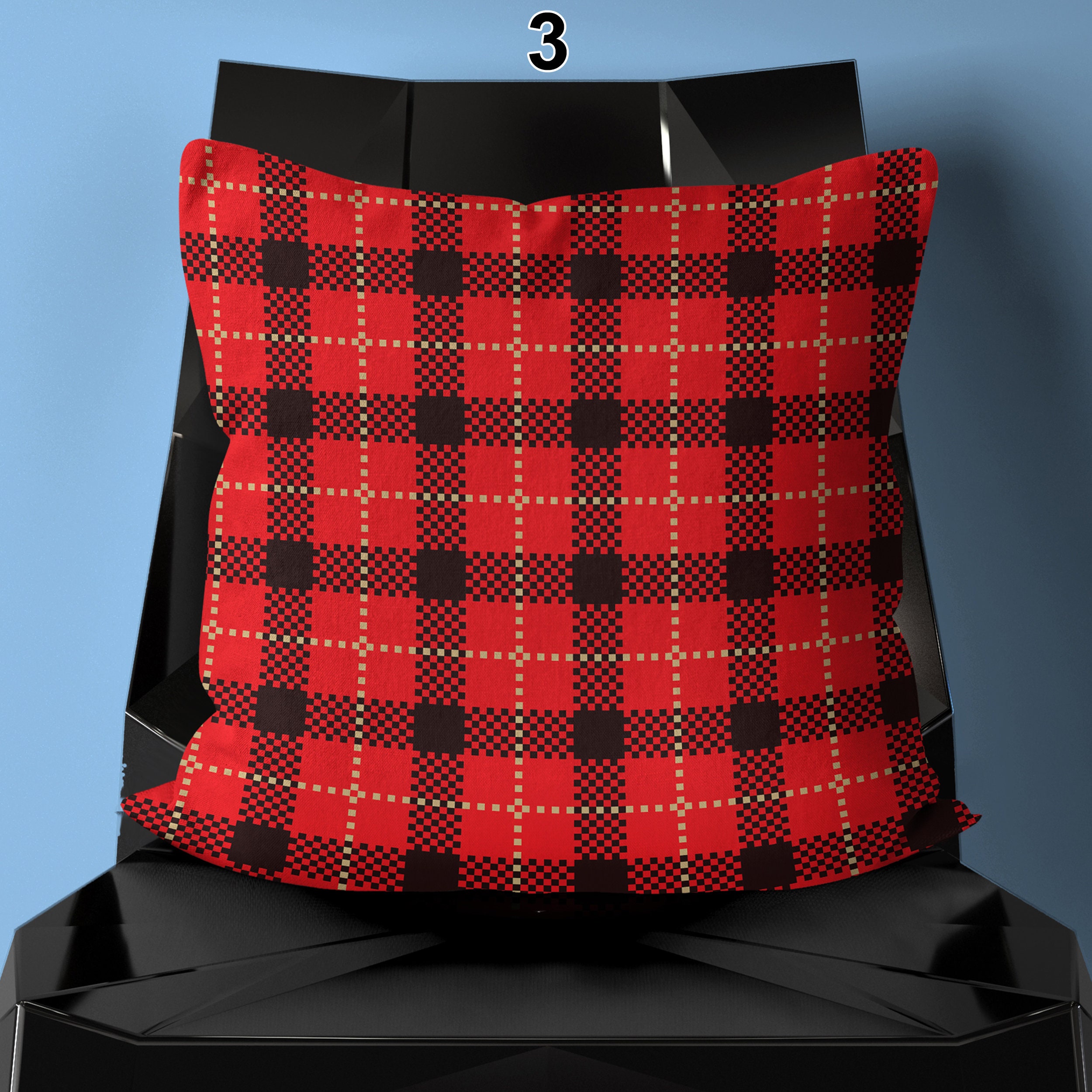 Plaid Throw Pillow Red Plaid Pillow Covers Decorative Etsy