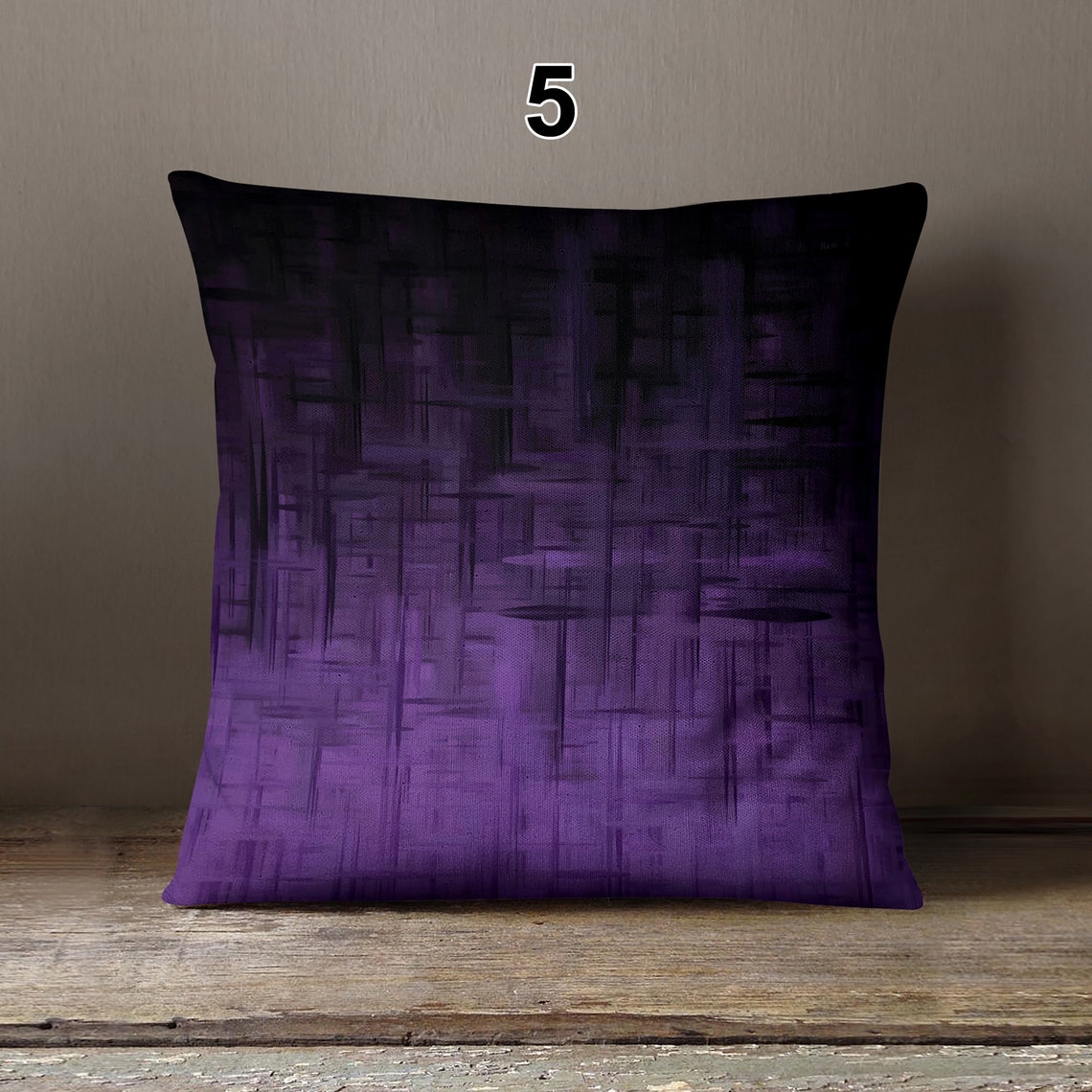 Purple and Black Throw Pillowcases Purple Lumbar Pillow Etsy