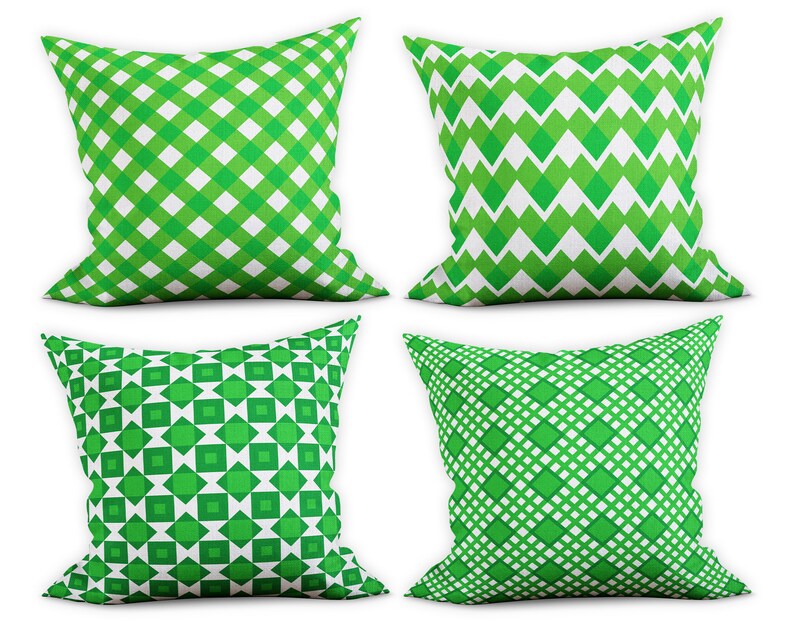 Green Pillow Cases Lime Green Throw Pillows Covers Etsy