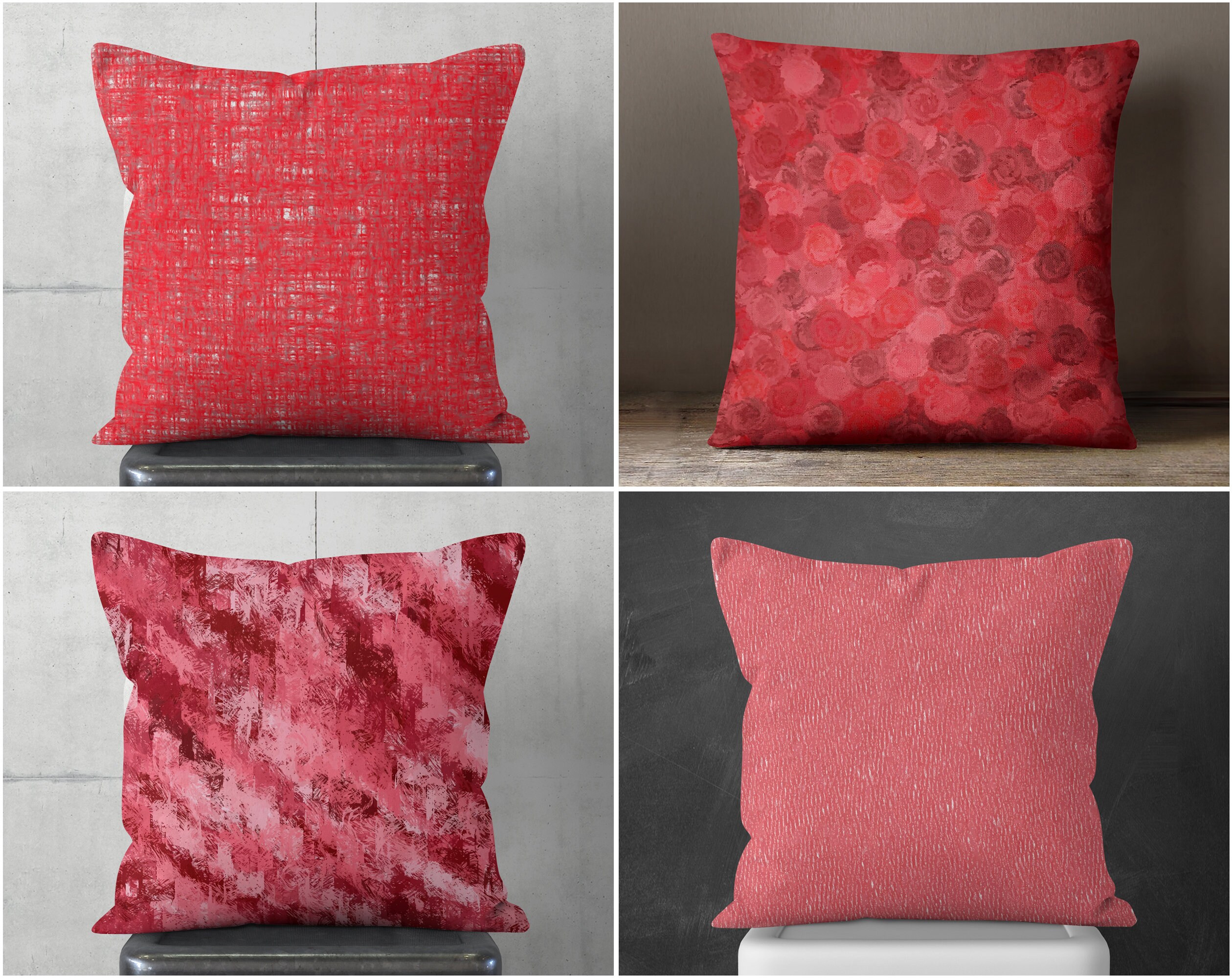 Cherry Red Throw Pillows Cherry Pillow Red Pillow Etsy