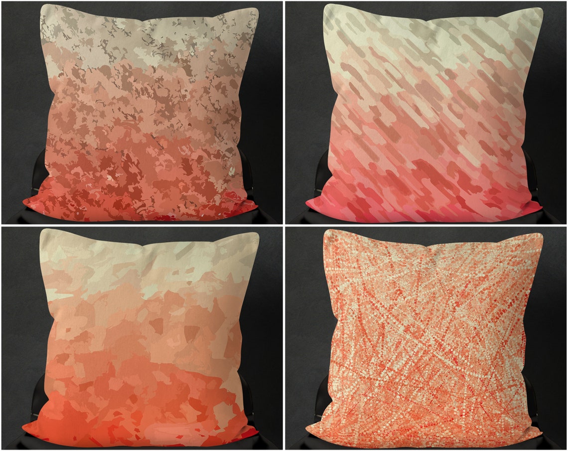 Red and Cream Cushion Covers Best Couch Pillowcases Big Etsy