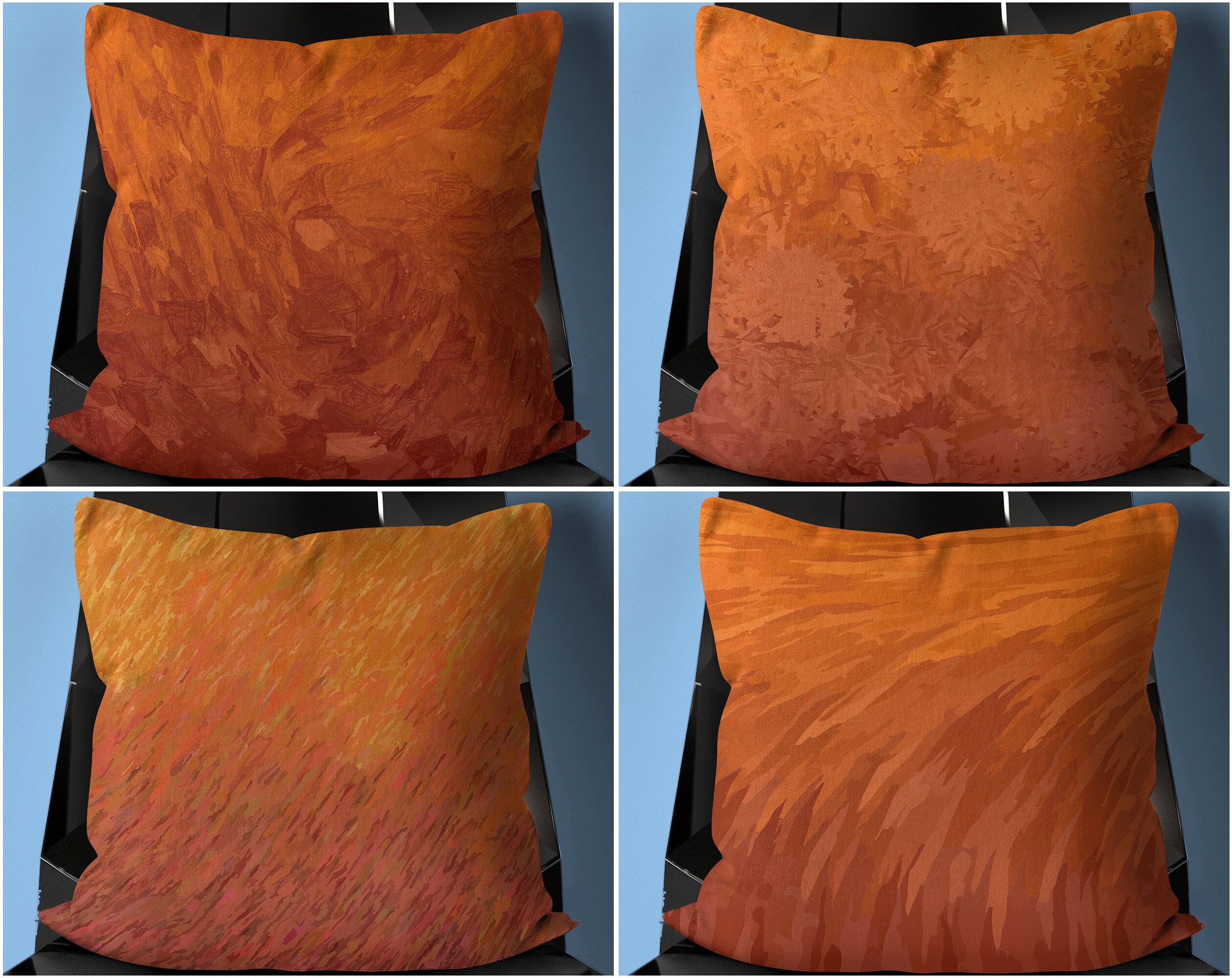 Orange and Brown Throw Pillow Covers Decorative Pillowcases Etsy