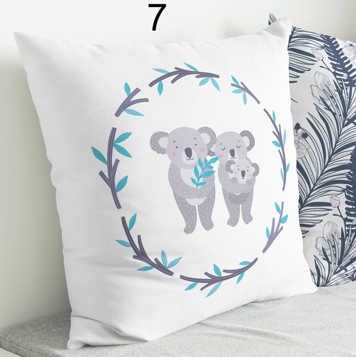 Cute Koala Family Pillows Couch Pillow Covers Decorative Etsy