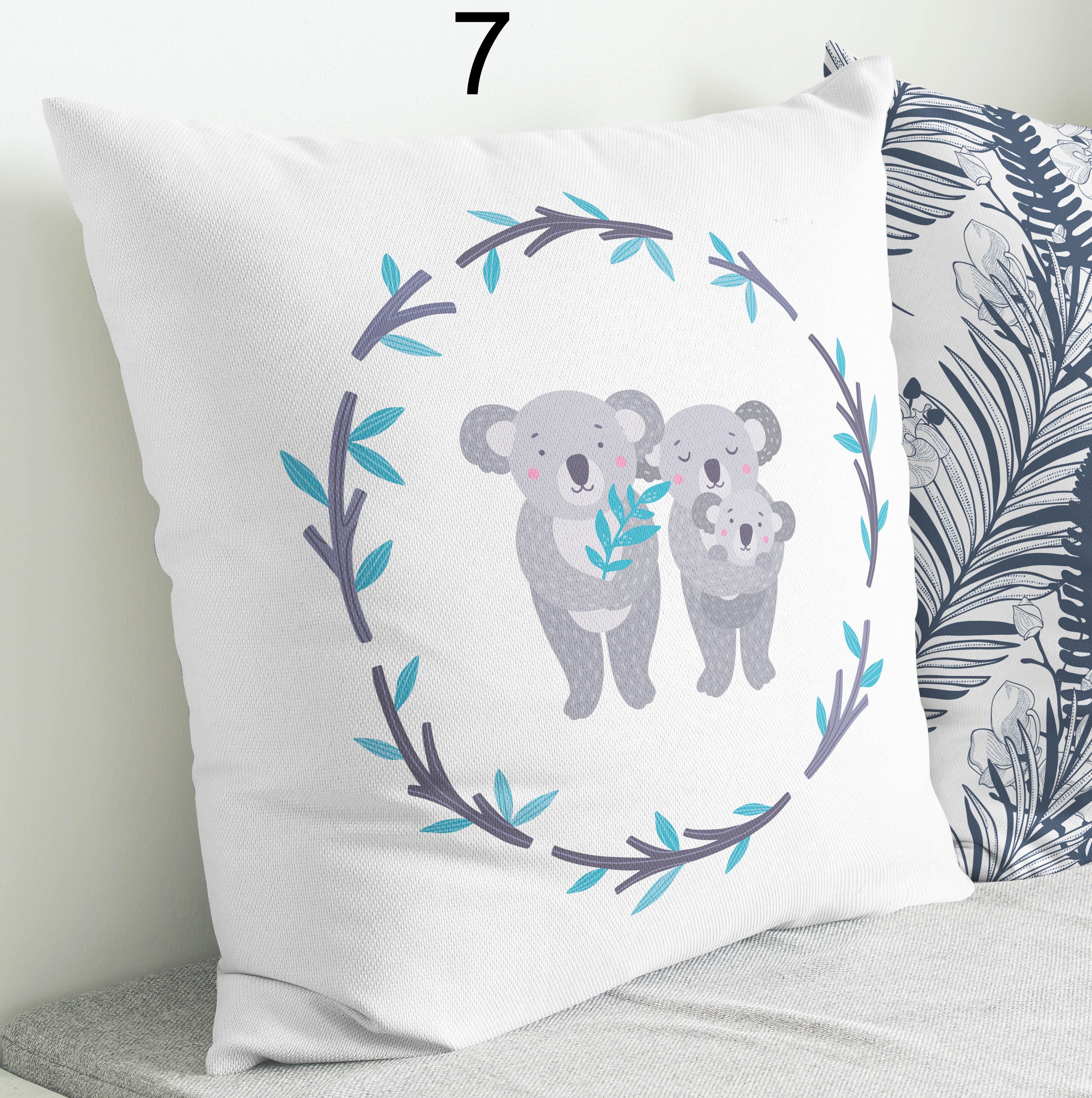 Cute Koala Family Pillows Couch Pillow Covers Decorative Etsy