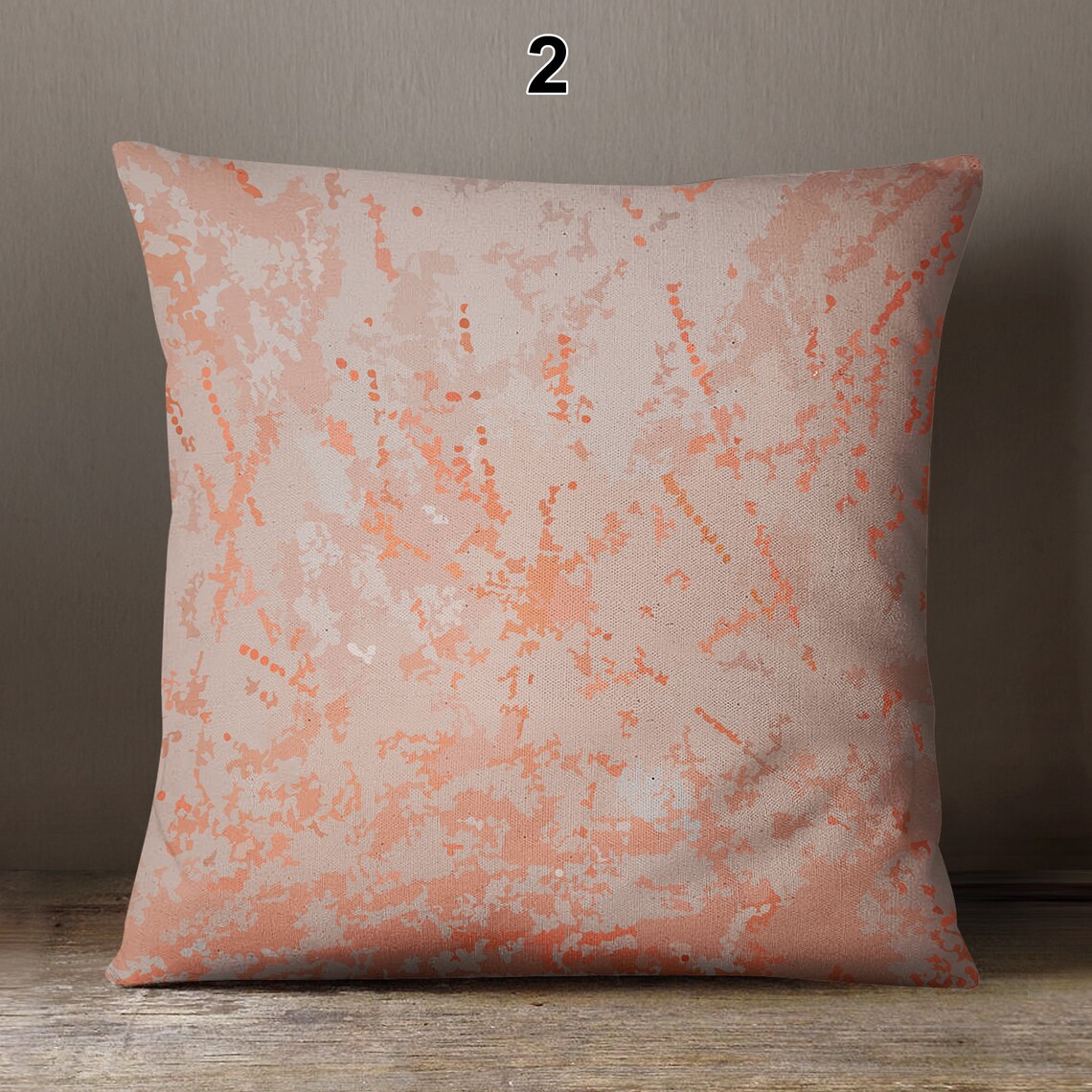 Coral and Gray Throw Pillow Covers Accent Pillowcases for Etsy