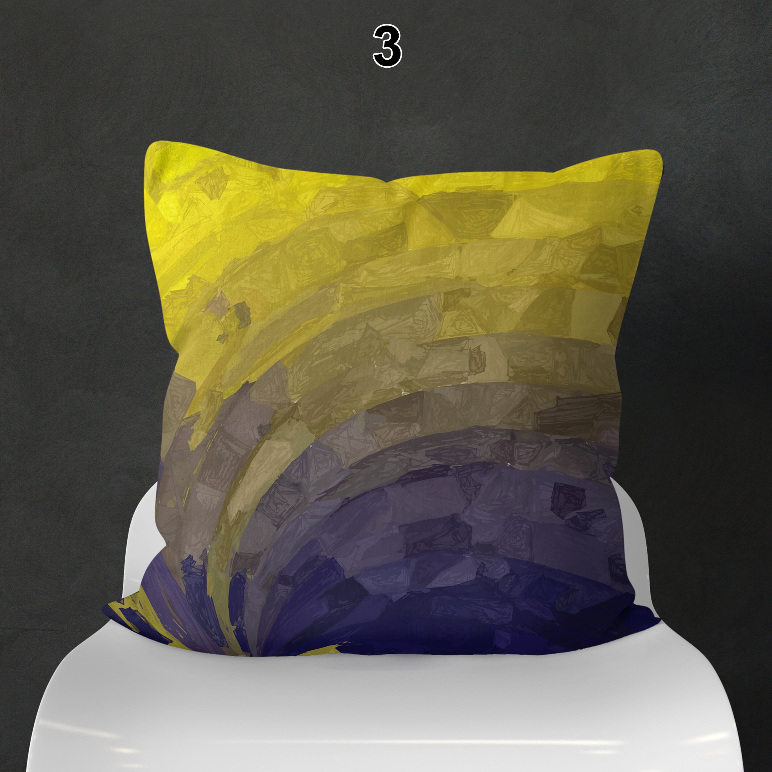 Navy and Yellow Pillows Chair Pillow Throw Pillow Covers Etsy
