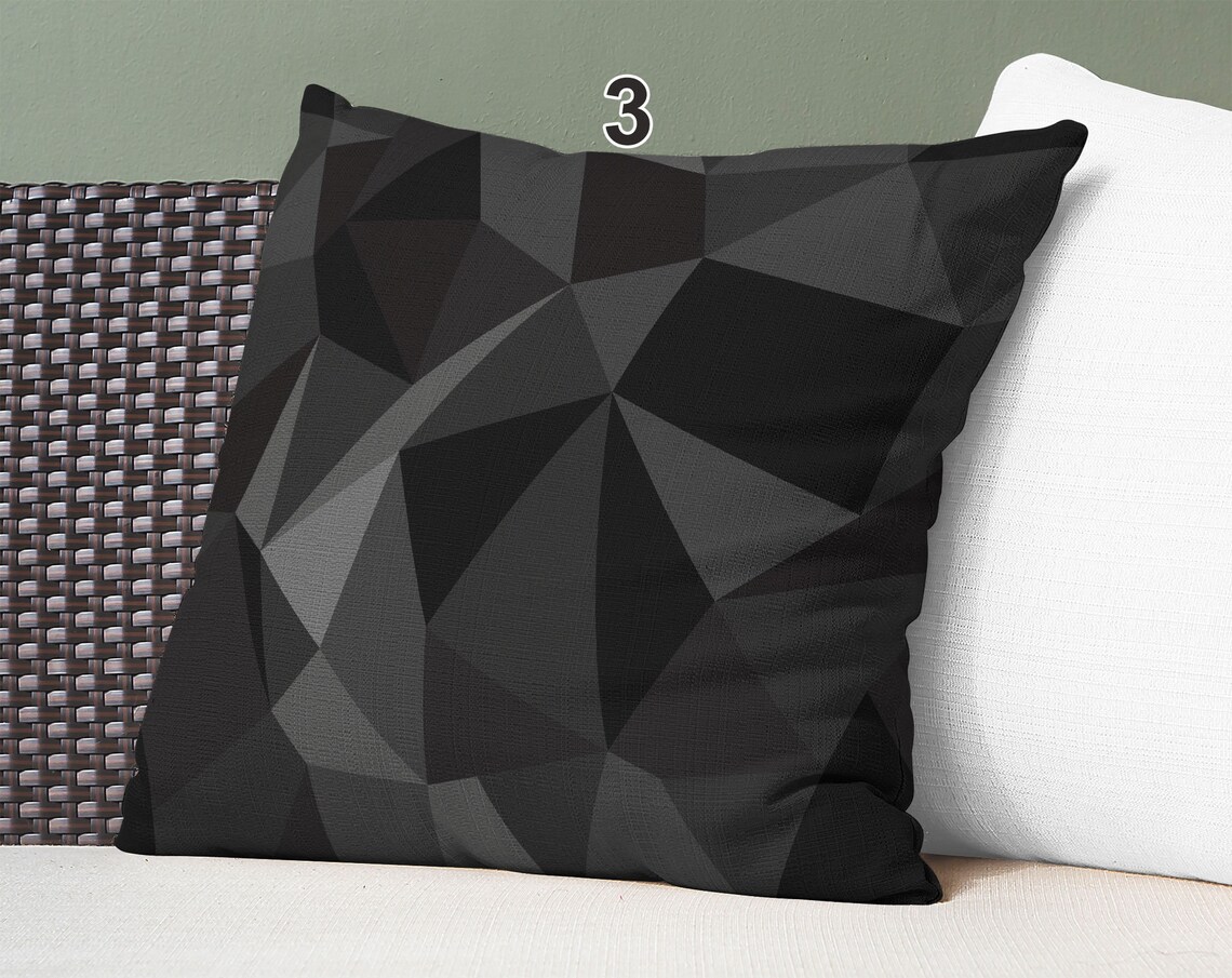Modern Black Throw Pillows Charcoal Pillows Black Accent Etsy