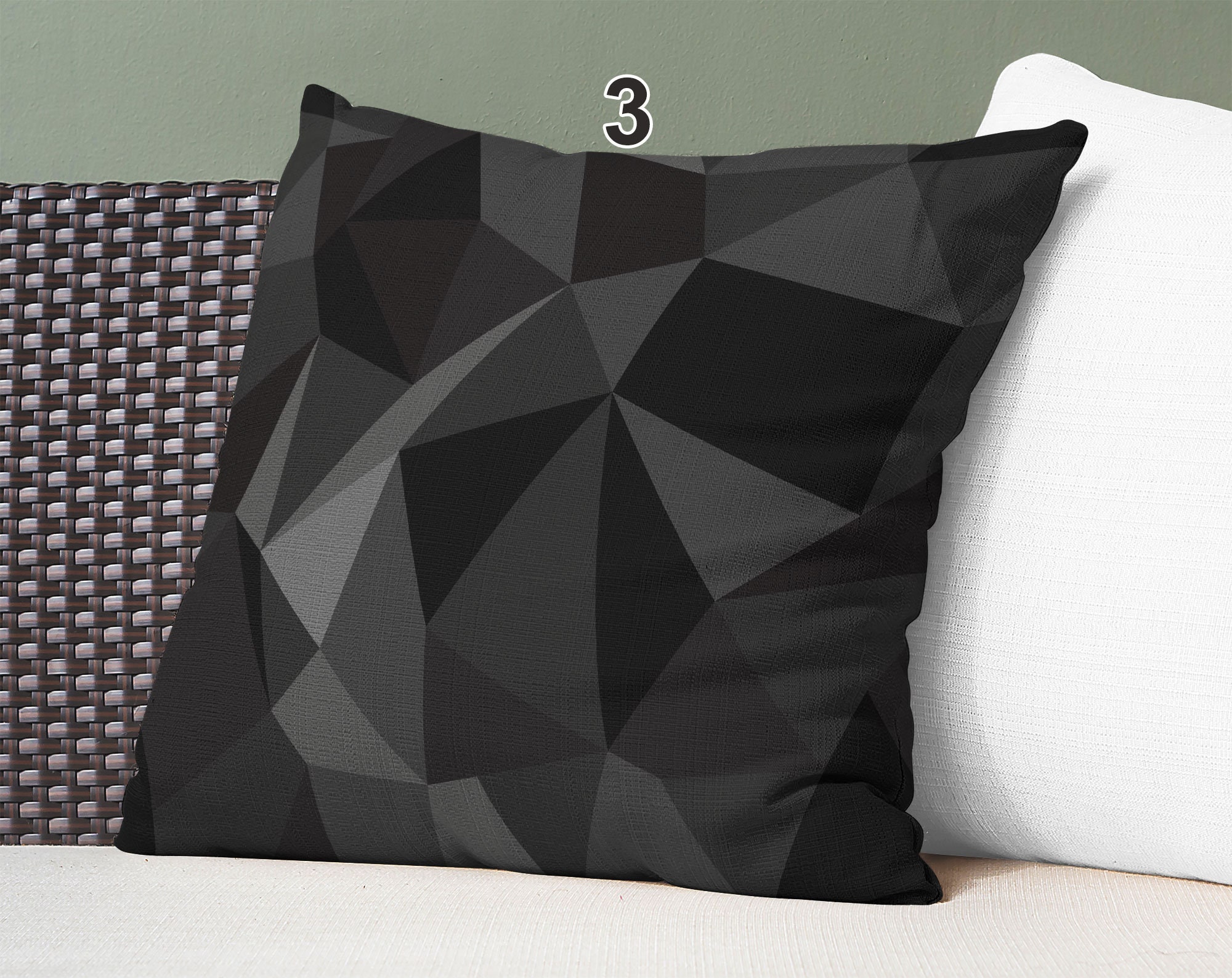 Modern Black Throw Pillows Charcoal Pillows Black Accent Etsy