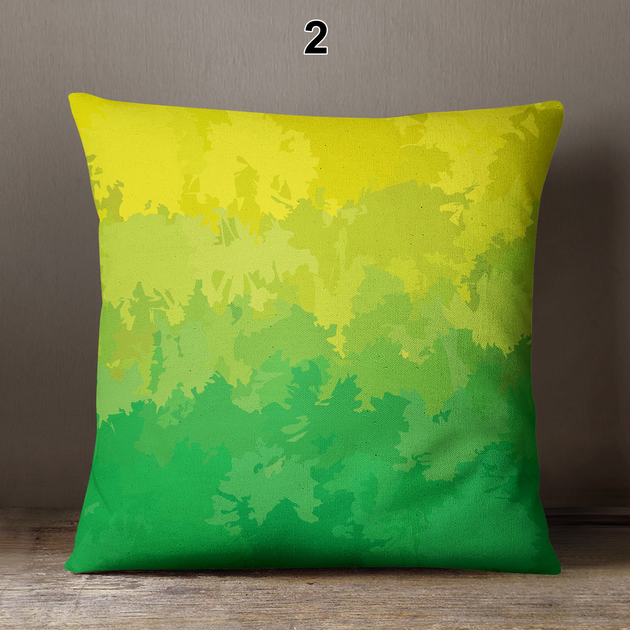 Green and Yellow Throw Pillows Accent Pillows for Sofa Etsy