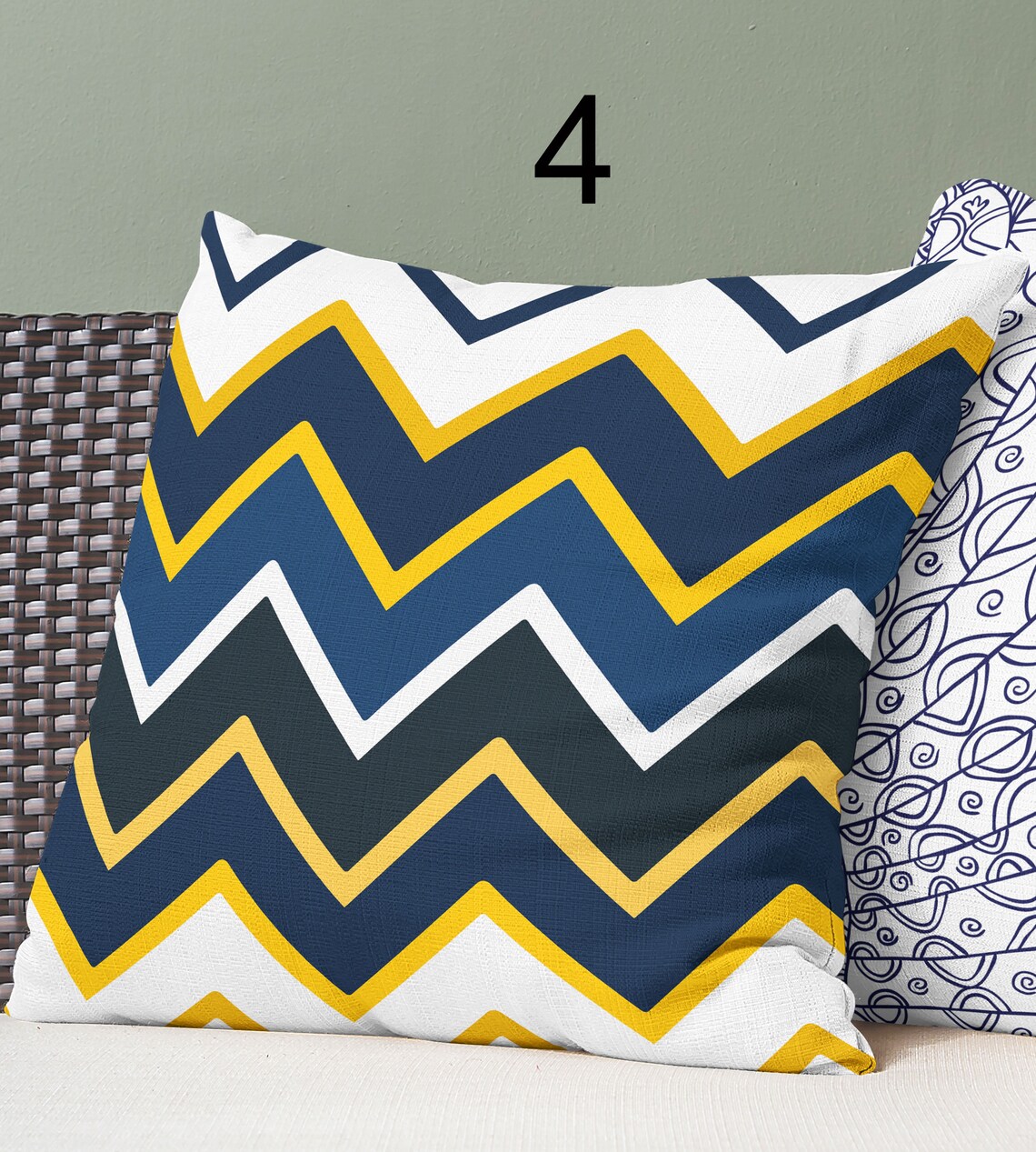 Yellow and Blue Pillows Couch Pillow Covers Decorative Etsy