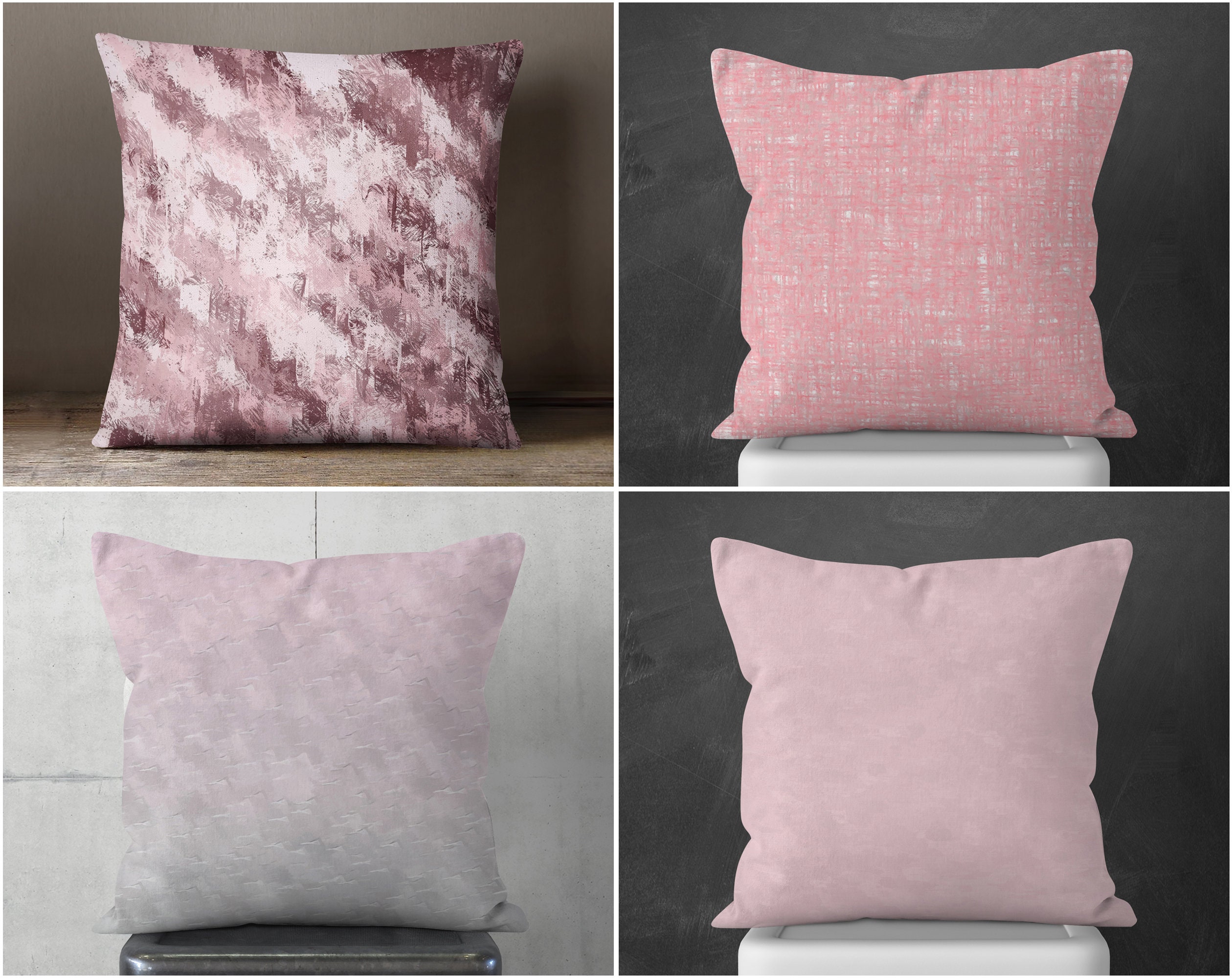 Baby Pink Colour Pillowcases Baby Pink Cushion Covers Etsy