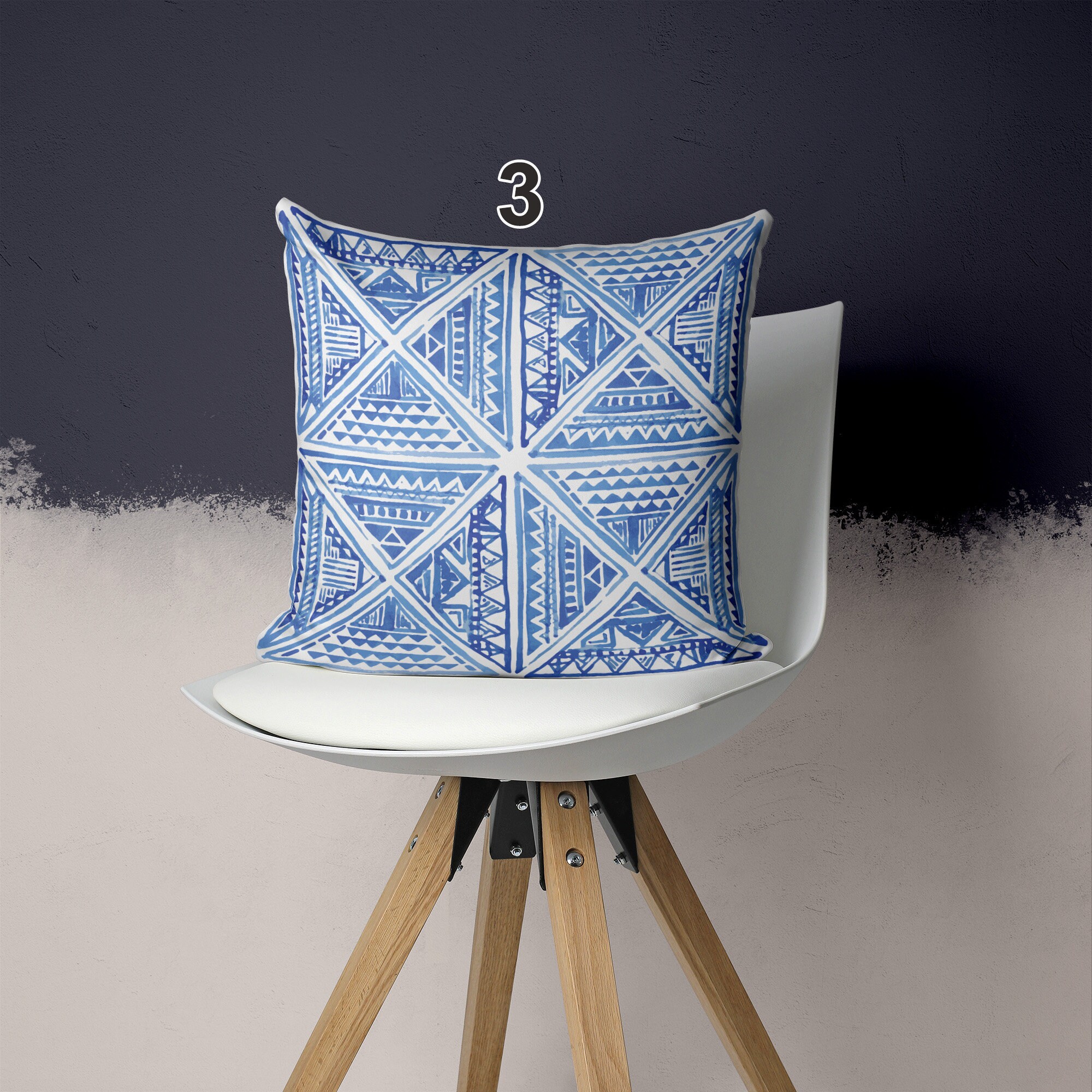 Indigo Blue Pillow Cover Blue And White Throw Pillow Etsy