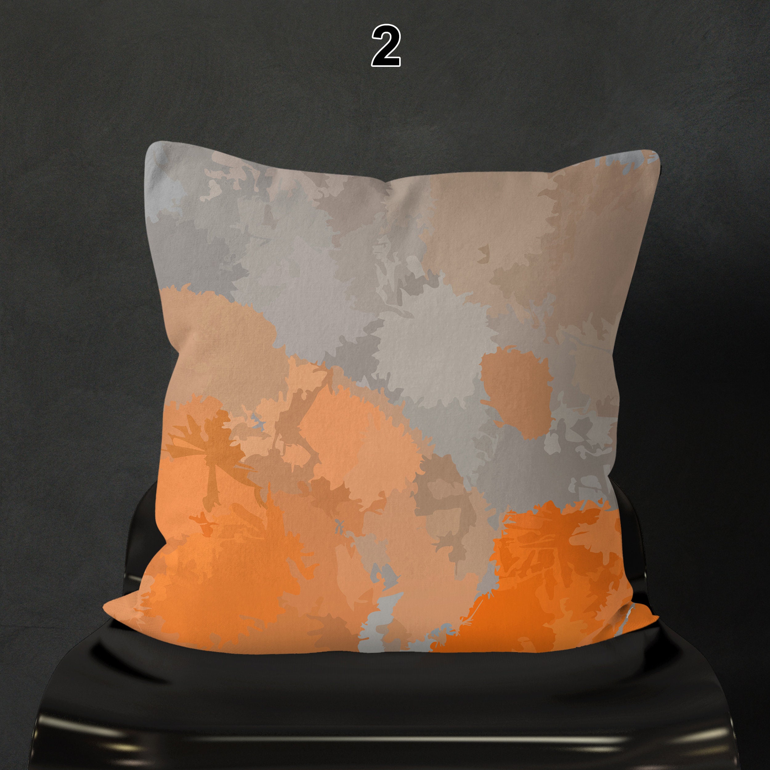 Orange and Gray Pillowcases Living Room Pillow Covers Etsy