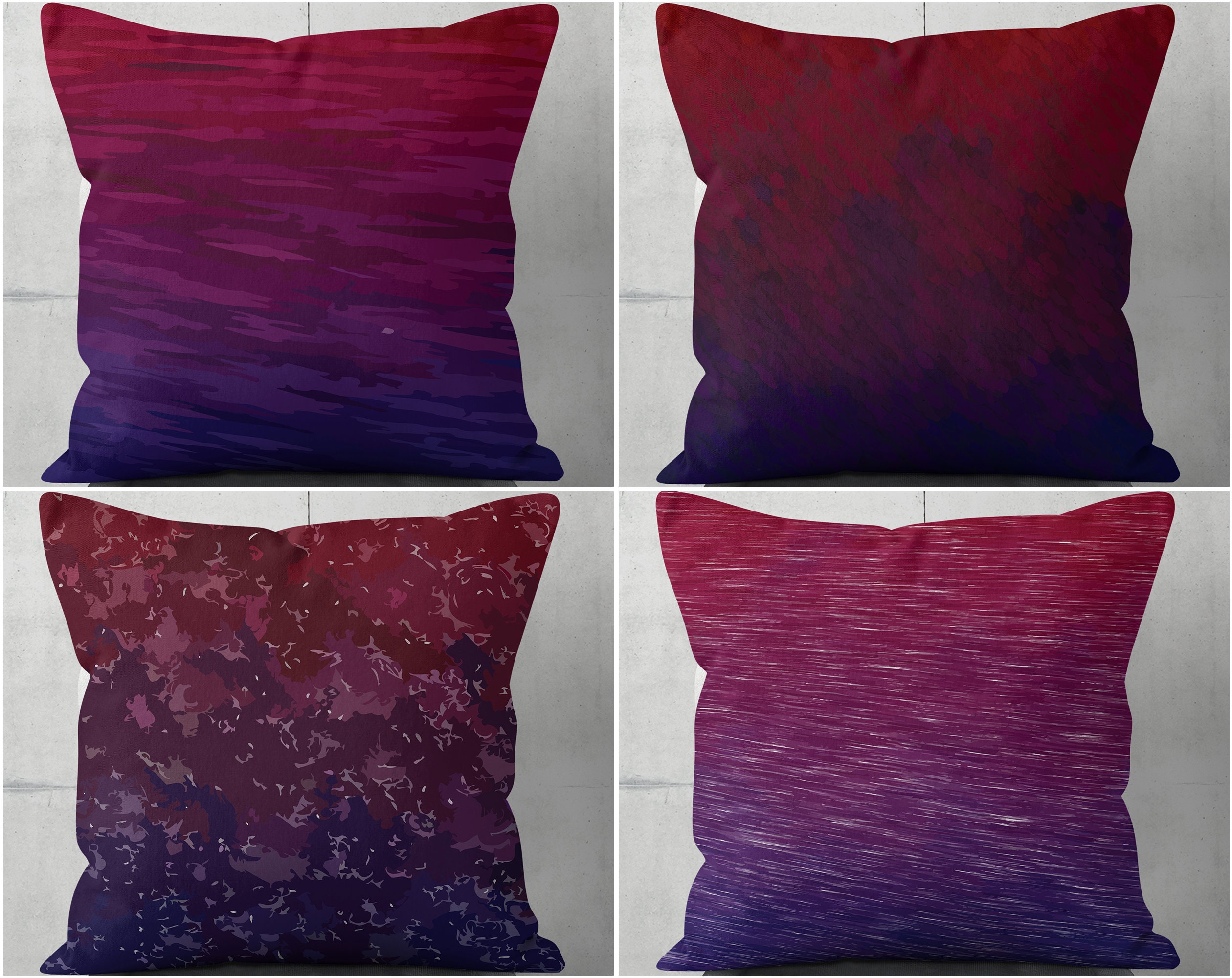 Navy and Burgundy Throw Pillow Covers Fundas de almohada Etsy