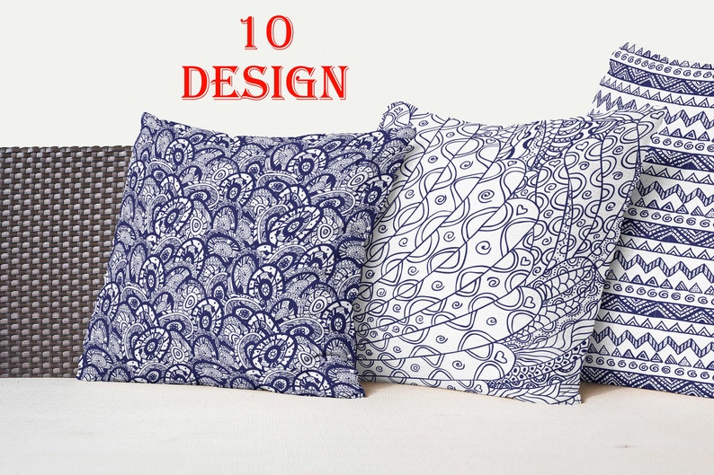 Navy Blue Throw Pillows Couch Pillow Covers Decorative Etsy