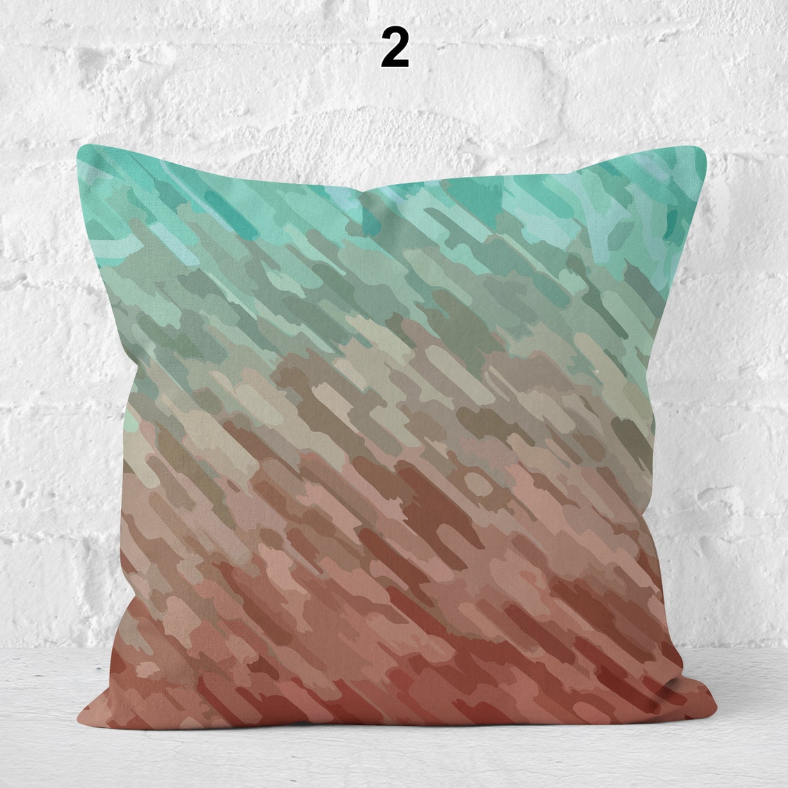 Turquoise and Brown Pillows Throw Pillows for Couch Etsy