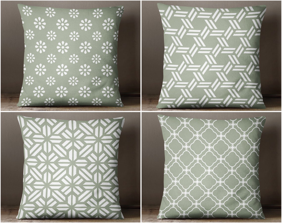 Sage Green Throw Pillow Decorative Euro Pillows Large Etsy