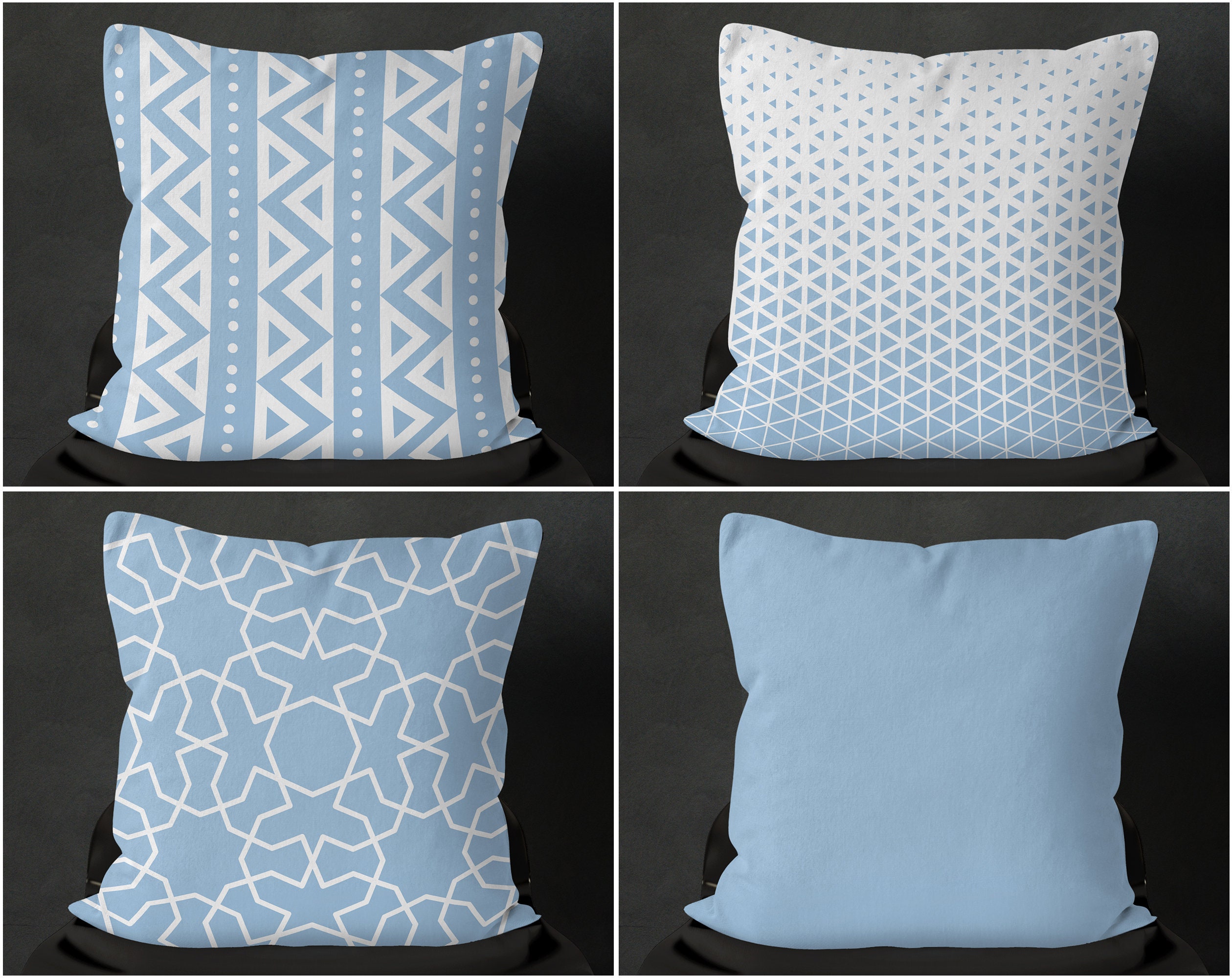 Light Blue Pillows Baby Blue PIllows Decorative Bed Etsy