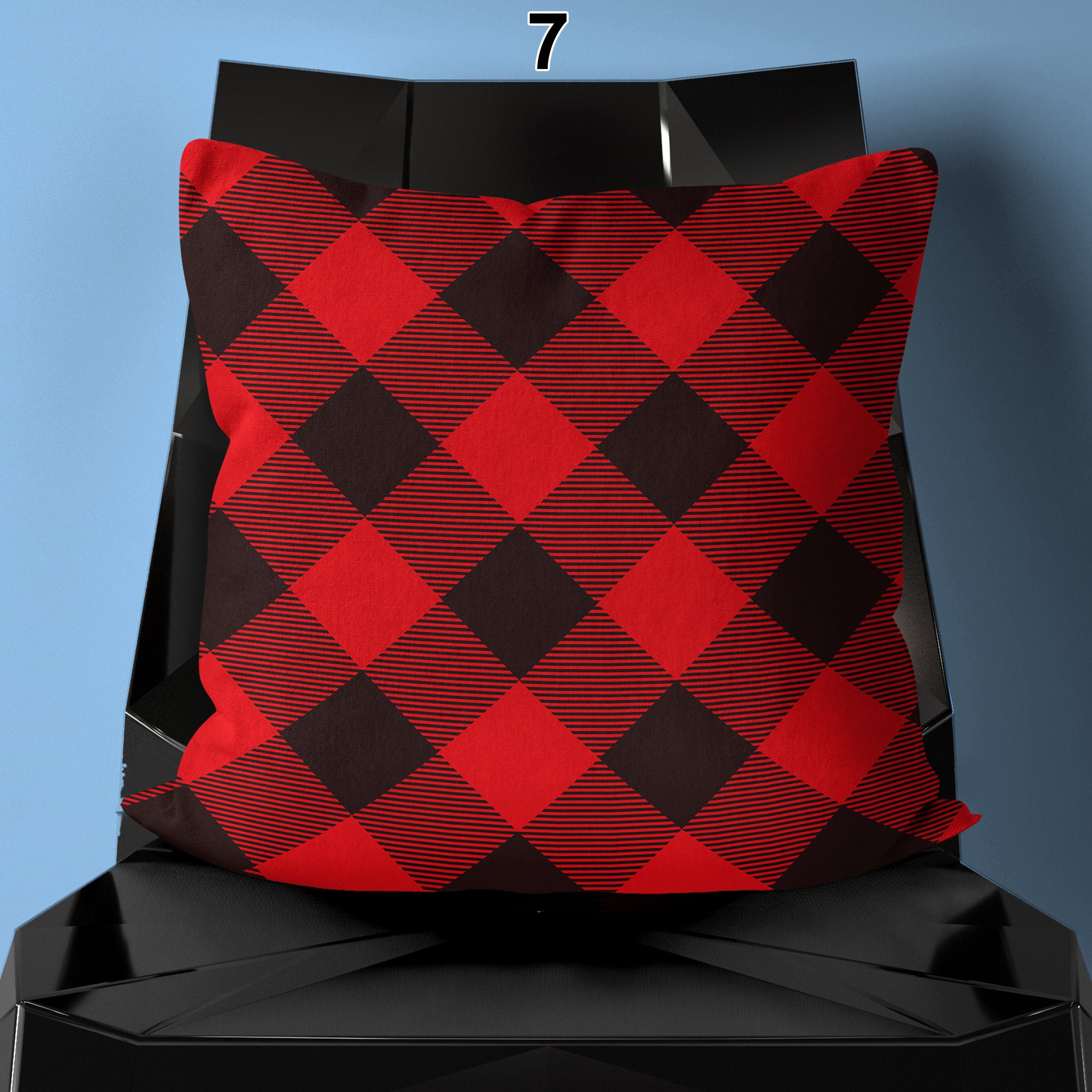 Plaid Throw Pillow Red Plaid Pillow Covers Decorative Etsy