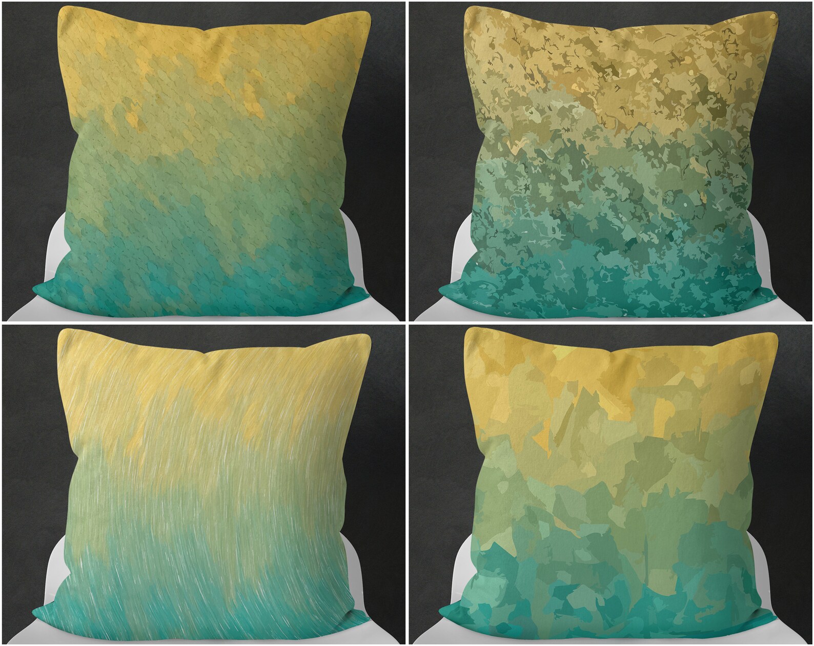 Teal and Mustard Cushion Covers Couch Pillowcases Sofa Etsy