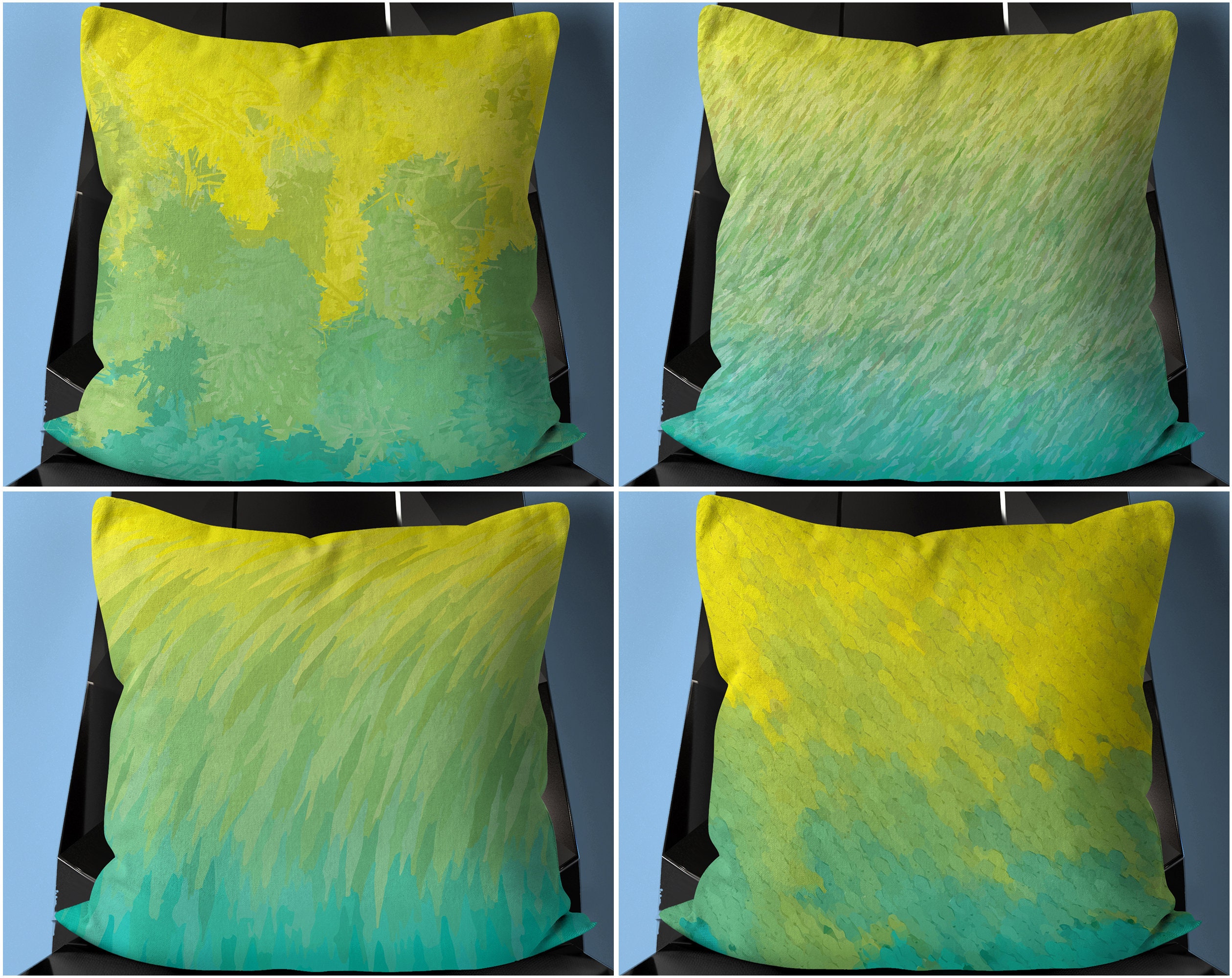 Teal and Yellow Throw Pillows Pillow Covers Accent Pillows Etsy