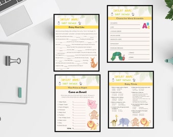 Baby Shower Game Pack_Baby Animal Theme (Editable/Personalized)