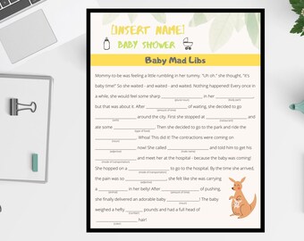 Baby Shower Trivia Game_Baby Animal Theme (Editable/Personalized)