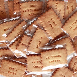 Lot of 10 bags of 1 personalized biscuit