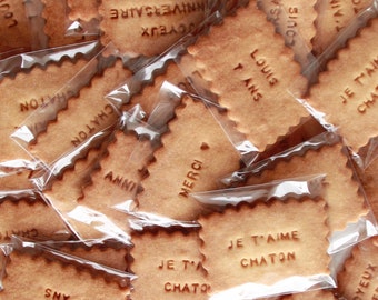 Lot de 10 sachets de 1 biscuit personnalisé