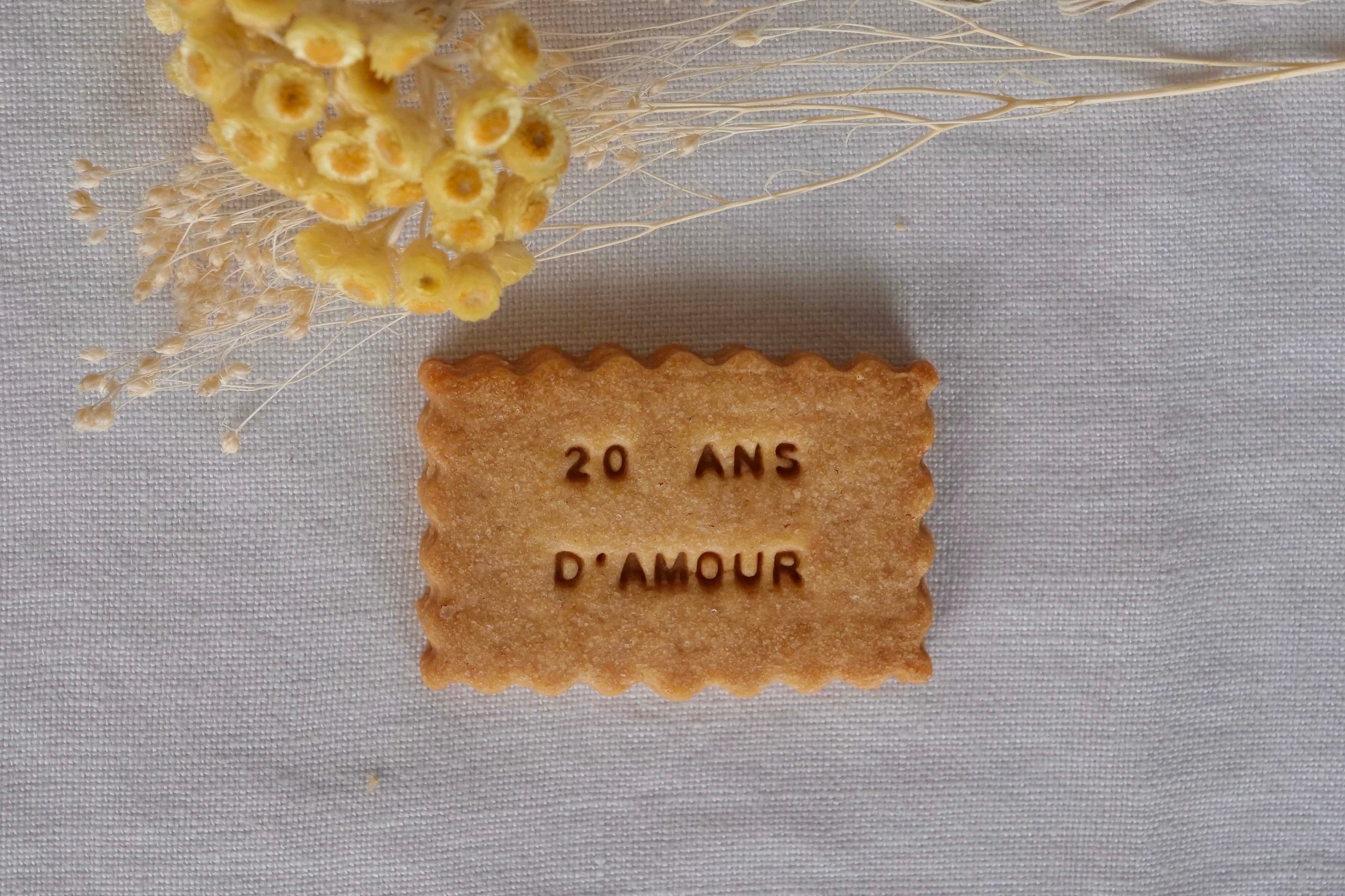 Lot de 10 Biscuits Personnalisés Anniversaire Mariage