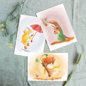 Herfst ||  Ansichtskarten,Set von 3