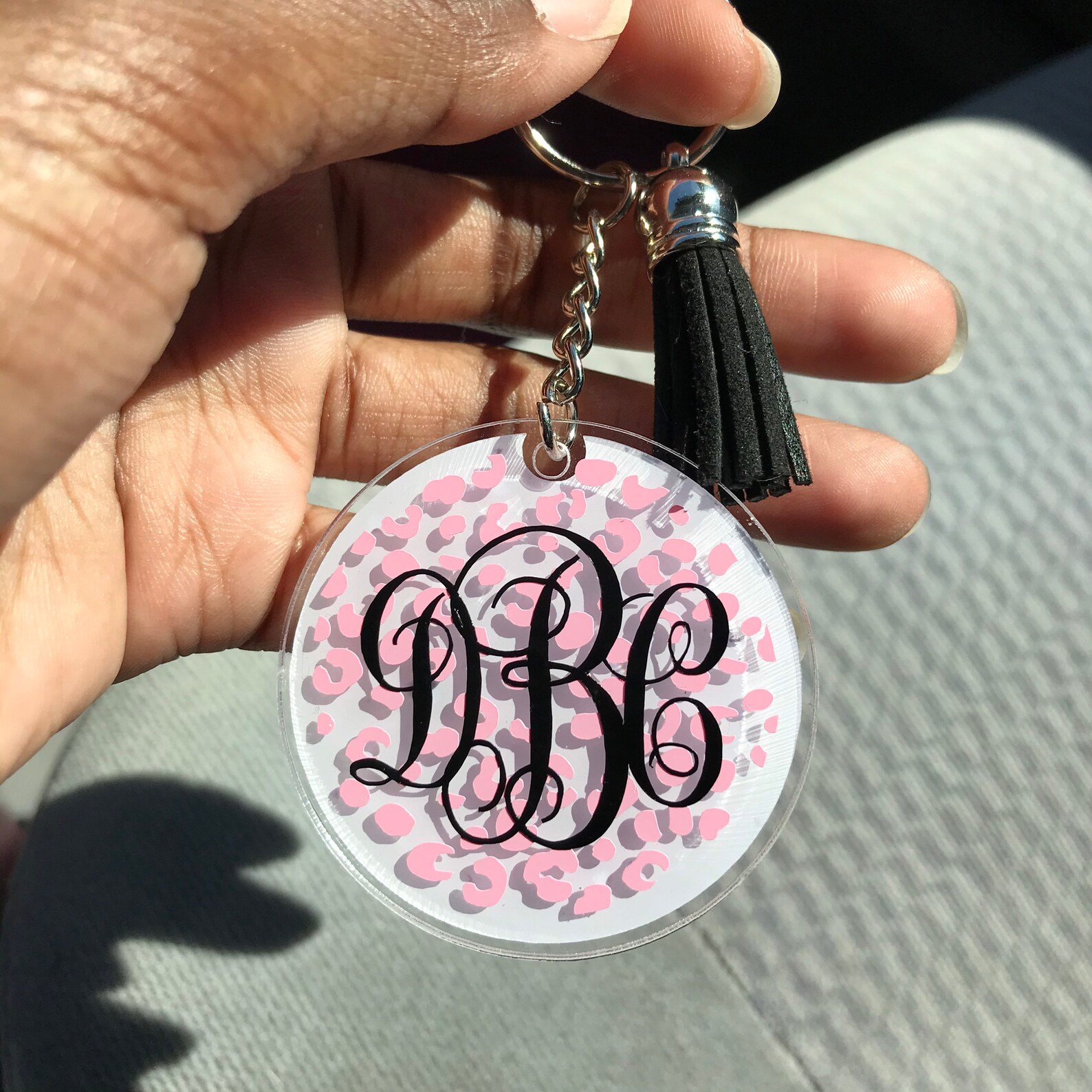 Animal Print Monogrammed Keychain Name Key Chain Custom Etsy
