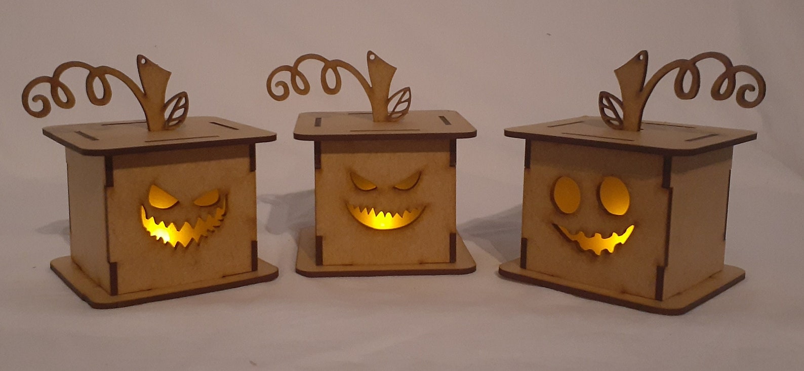 Jackolantern Laser Cut Halloween LED Candle Holder Digital Etsy