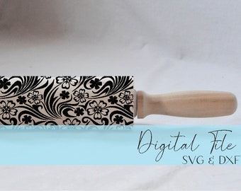 Engraved Rolling Pin Patterns - Dxf & SVG - Design 2020-50