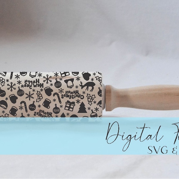 Engraved Rolling Pin Patterns - Dxf & SVG - Design 2020-18