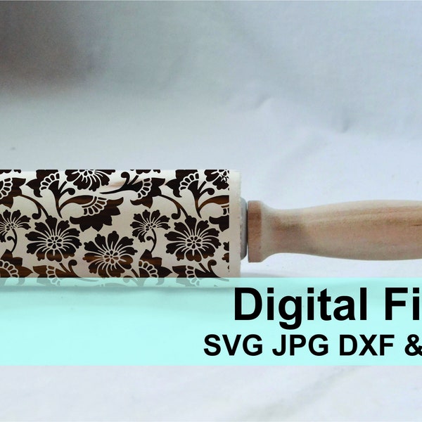 Engraved Rolling Pin Patterns - Dxf, Svg, PDF and Jpeg Design 13