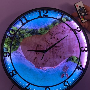 Neon Wall Clock, Wall Clock Led, Wall Clock Light up, Night Light Wall Clock, Metal Wood Wall Clock, Moss Wood Wall Clock, Modern Wall Clock