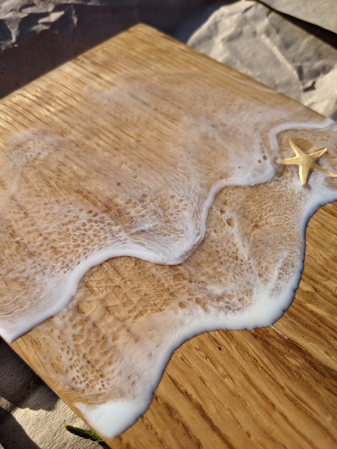 Resin Ocean Cheese Board Handmade Wood and Resin Etsy