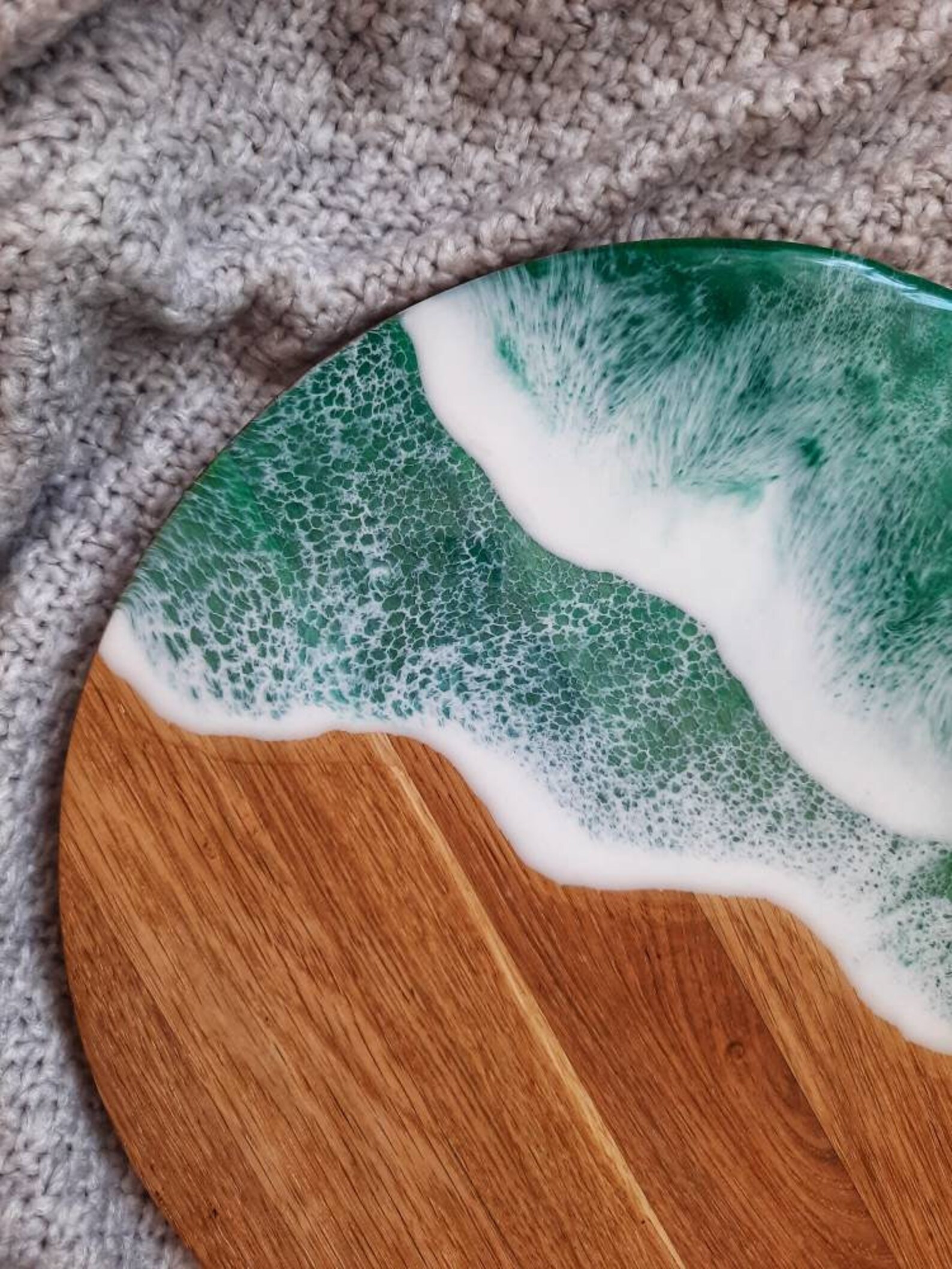 Ocean resin board Round wood board Epoxy cutting board Cheese Etsy