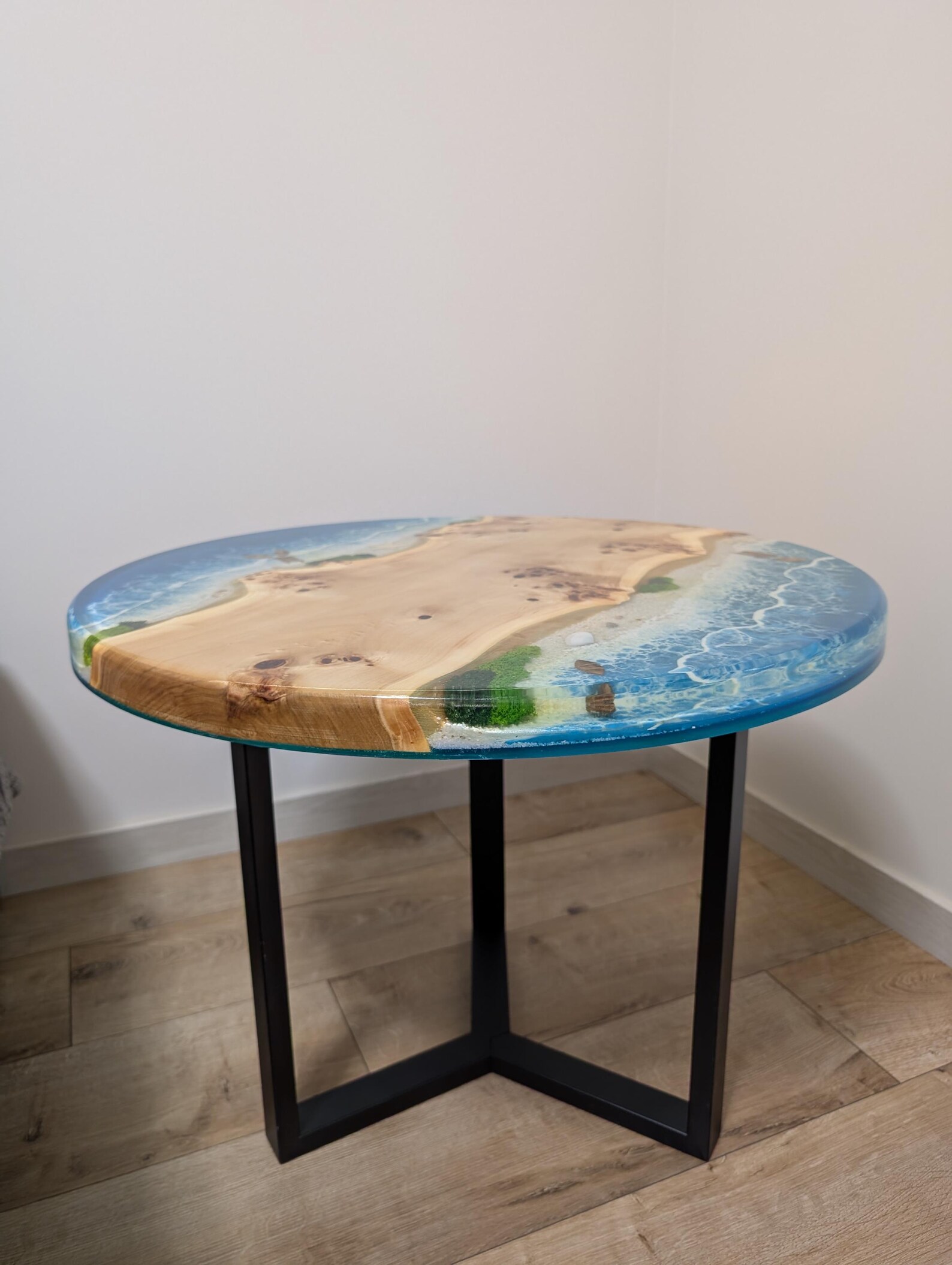Handmade Epoxy Resin Coffee Table: Ocean Design, Metal Legs - Etsy