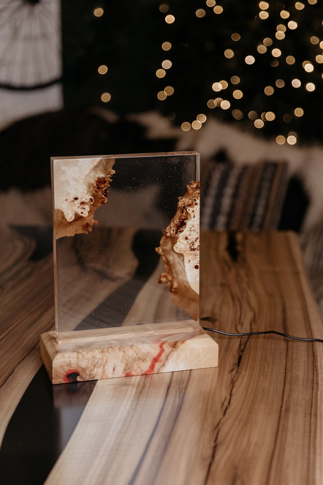 Epoxy Night Light, Transparent Epoxy Resin Lamp, Epoxy Resin Wood Night ...