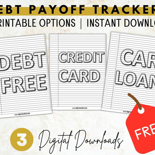 FREE |  Debt Free Chart Trackers | Debt Free Visual Charts |  Instant Download | US Letter