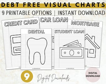 Debt Free Visual Chart Bundle | Savings Tracker (Digital Download)