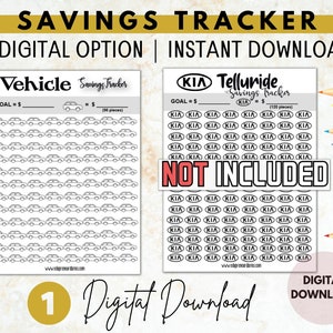 FREE | Vehicle Savings Tracker | Car Savings Tracker |  Car Fund | Digital Printable | Instant Download | US Letter Size