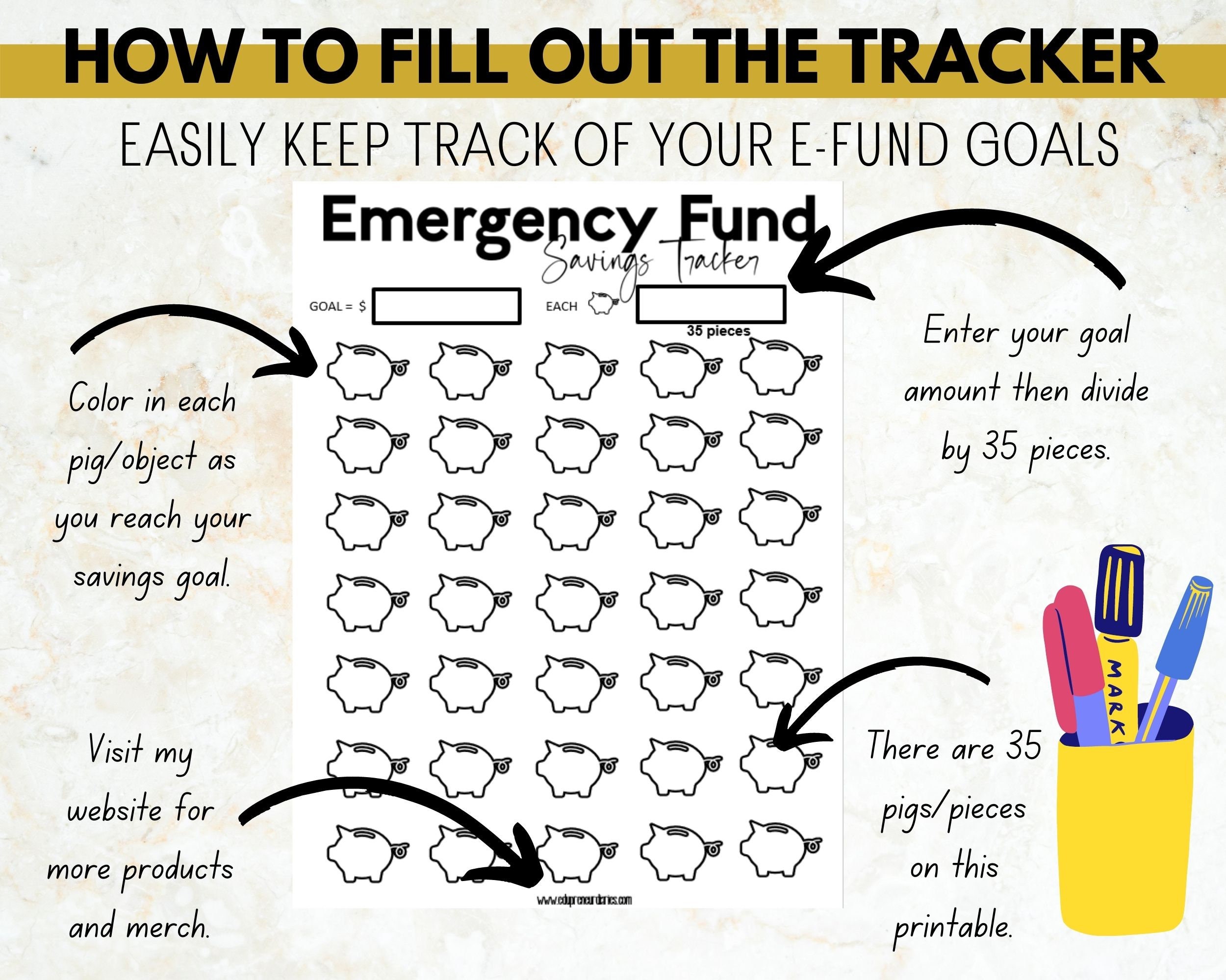 Emergency fund savings chart with monthly expenses