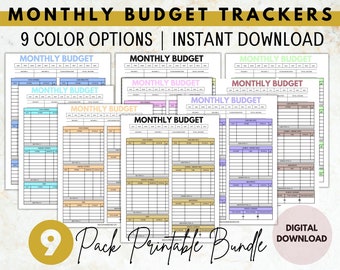Monthly Budget Tracker Bundle | Budget Printable | Budget Template | Paycheck Budget | Instant Download | US Letter, A4, A5