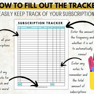 Sample Notes For Subscription Box FREE | Subscription Tracker Printable | Subscription Logs | Planner ...